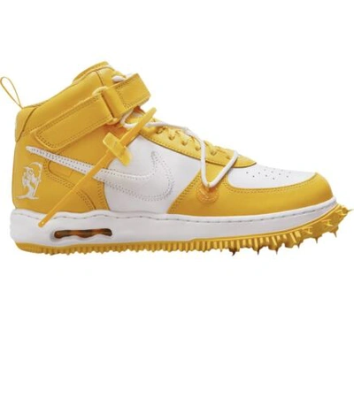 Pre-owned Off-white Off White Air Force 1 Mid White And Varsity Maize