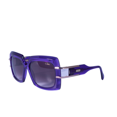 Pre-owned Cazal Rectangular Sunglasses 8508-001 Violet-gold Frame Violet Lenses In Purple