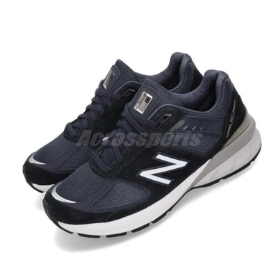 Pre-owned New Balance Balance 990v5 D Wide Made In Usa Navy Women Running Casual Shoe W990nv5-d In Blue