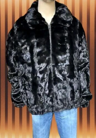 Pre-owned Handmade Men's Fur Jacket Black Brown Real Mink Fur Bomber Jacket Coat Sizes S/m/l/xl/2xl In Brown Black