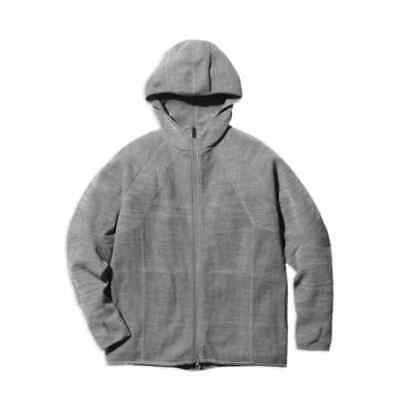 Pre-owned Snow Peak Men's Knit Stretch Jacket W/ Hood, Zip Up, Light Gray, Large