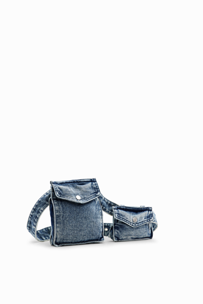 Desigual Denim Pockets Belt In Blue