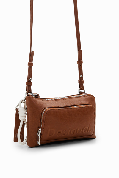 Desigual Logo Mini Bag In Brown