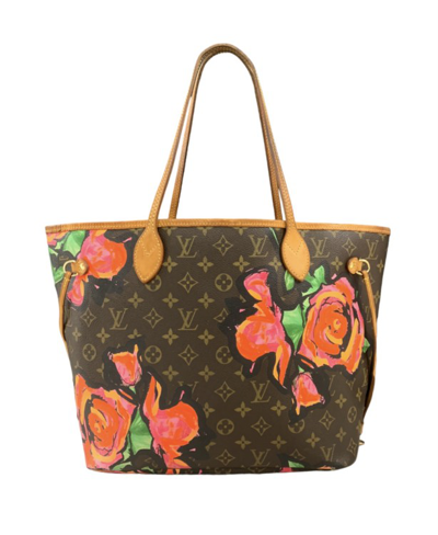 Pre-owned Louis Vuitton Neverfull Mm Stephen Sprouse Roses L.e In Orange