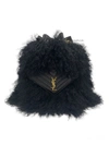 Saint Laurent Joe Shearling Backpack Black In Black