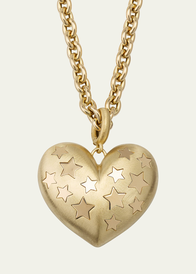 Lauren Rubinski Paulette 14k Yellow Gold Big Heart Pendant Chain Necklace In Yg