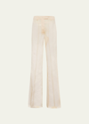 Prada Wool Triangle-logo Flared Pants In F0f24 Deserto