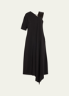 Co Short-sleeve Off-the-shoulder Maxi Dress In Black