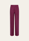 L Agence Livvy Mid-rise Straight-leg Houndstooth Trousers In Pink/black Hounds