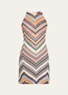 MISSONI CHEVRON KNIT SEQUIN MINI DRESS