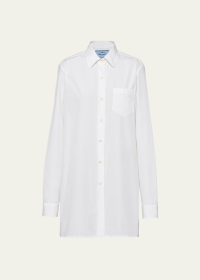 Prada Poplin Mini Shirtdress In White