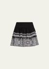 Ramy Brook Women's Loretta Embroidered Cotton Flare Miniskirt In Black White Multi Embroidered
