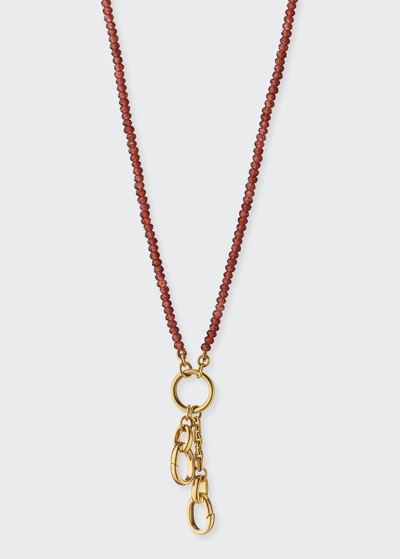 Monica Rich Kosann 18" 18k Yellow Gold Enhancer Chain Necklace W/ Facetted Garnet Beads In Multi