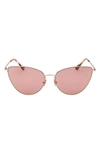 Tom Ford Cat-eye Frame Logo Sunglasses In Shiny Rose Gold/ Pink