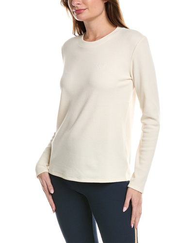 The Upside Mila Round-neck Ribbed-knit T-shirt In White