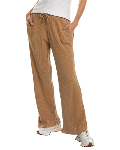 Brook + Lynn Waffle Knit Pant In Brown