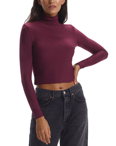 Commando Butter Cropped Stretch-micro Modal Turtleneck Top In Red