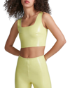 Commando Patent Faux Leather Crop Top In Green
