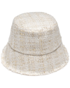 Eugenia Kim Yuki Sequined Tweed Bucket Hat In Ivory/gold