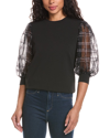 Gracia Feather Top In Black