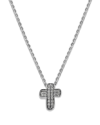 SAMUEL B. SAMUEL B. SILVER 0.25 CT. TW. WHITE TOPAZ CROSS NECKLACE