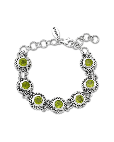 Samuel B. Silver 3.15 Ct. Tw. Peridot Station Bracelet