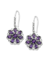 SAMUEL B. SAMUEL B. SILVER 7.14 CT. TW. SLEEPING BEAUTY FLOWER EARRINGS