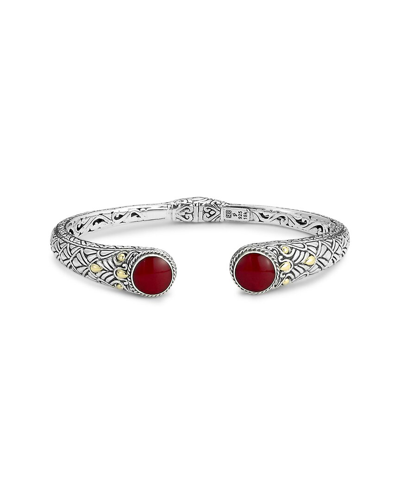 Samuel B. 18k & Silver Coral Bangle Bracelet