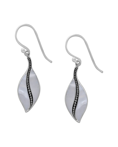 Samuel B. Silver Pearl Leaf Earrings