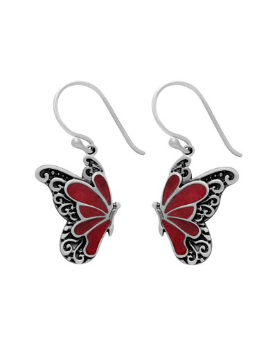 Samuel B. Silver Coral Butterfly Earrings