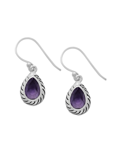 Samuel B. Silver 3.50 Ct. Tw. Amethyst Drop Earrings