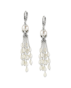 Samuel B. Sterling Silver & 18k Gold Pearl Chain Tassel Drop Earrings