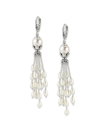 Samuel B. Sterling Silver & 18k Gold Pearl Chain Tassel Drop Earrings In White