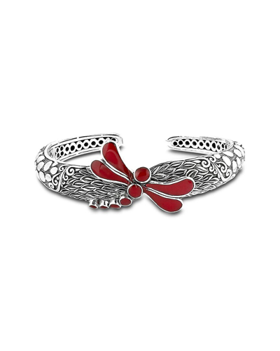 Samuel B. Silver Coral Dragonfly Cuff Bracelet