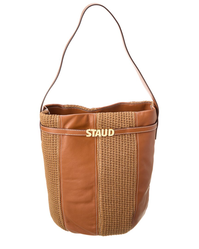 Staud Cabana Large Raffia Tote In Brown