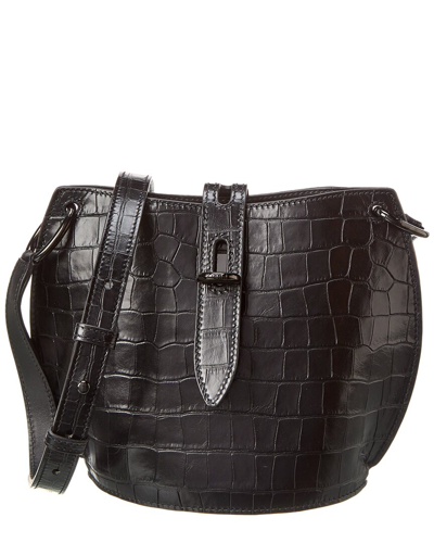 Furla Unica Embossed Large Shopper Bag In Black
