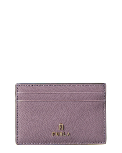 Furla Small Camelia Leather Cardholder In Purple