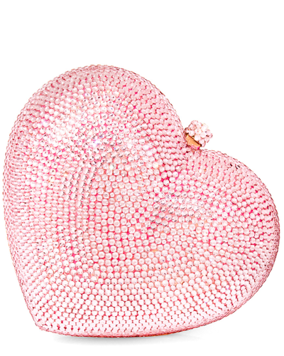 Aquaswiss Aqs Heart Crystal Clutch In Pink