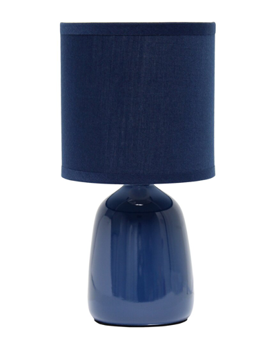 Lalia Home Laila Home 10.04 Tall Traditional Ceramic Thimble Base Bedside Table Desk Lamp In Blue