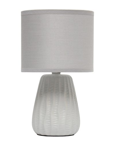 Lalia Home Simple Designs 11.02 Traditional Mini Modern Ceramic Texture Pastel Accent Bedside Table Desk Lamp In Grey