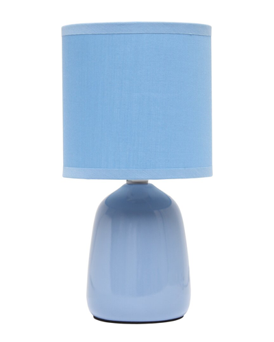 Lalia Home Laila Home 10.04 Tall Traditional Ceramic Thimble Base Bedside Table Desk Lamp In Blue