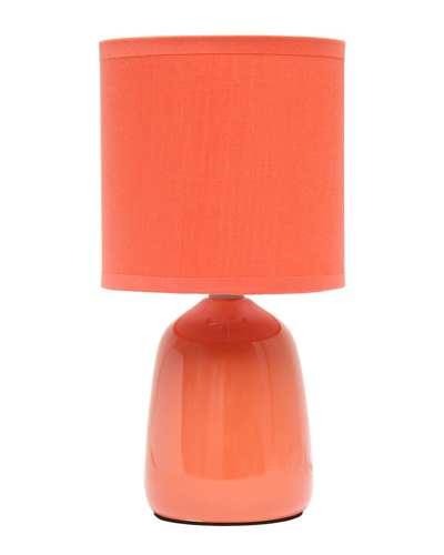 Lalia Home Laila Home 10.04 Tall Traditional Ceramic Thimble Base Bedside Table Desk Lamp In Orange