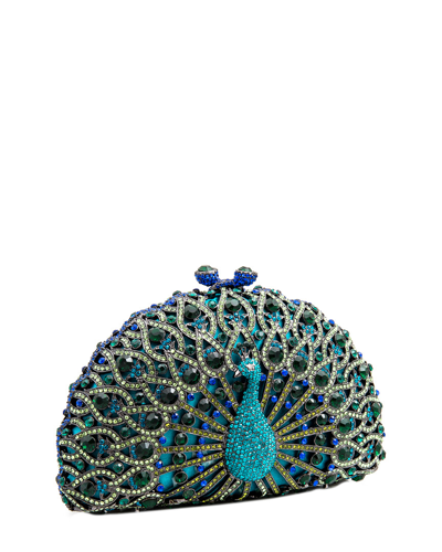 Aquaswiss Aqs Crystal Peacock Clutch In Blue