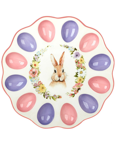 Certified International Easter Garden 3d Deviled Egg Plate In Multicolor