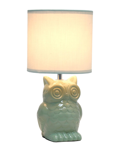 Lalia Home Simple Designs 12.8 Tall Contemporary Ceramic Owl Bedside Table Desk Lamp In Green