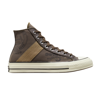 Pre-owned Converse Chuck 70 Leather Overlay High 'engine Smoke' In Brown