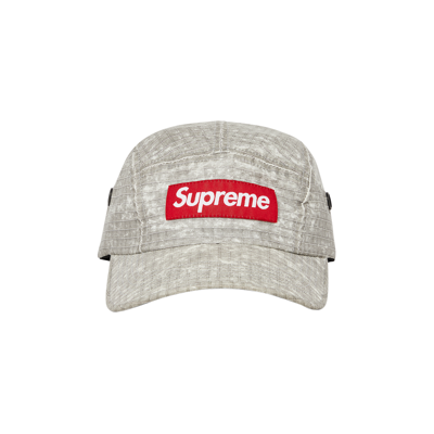 Pre-owned Supreme Distressed Ripstop Camp Cap 'stone' In Grey