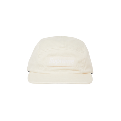 Pre-owned Supreme Washed Chino Twill Camp Cap 'natural' In Cream