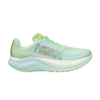 Pre-owned Hoka One One Wmns Mach X 'lime Glow' In Blue