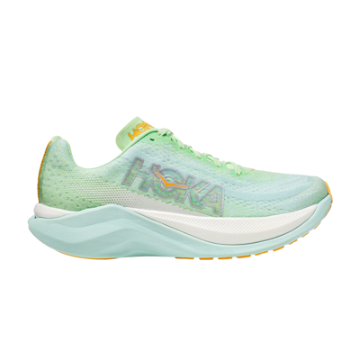 Pre-owned Hoka Wmns Mach X 'lime Glow' In Blue